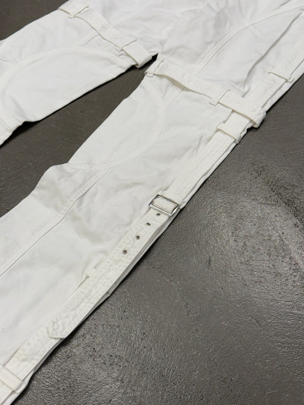 2000s Versace bondage white pants