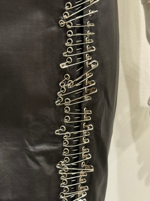 S/S2011 Balmain by Christopher Decarnin safety pin leather skirt