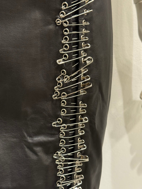 S/S2011 Balmain by Christopher Decarnin safety pin leather skirt