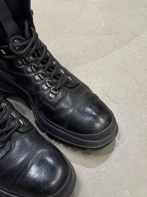 2000s Prada leather combat boots