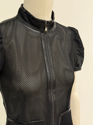 2000s Valentino mesh puff-sleeve top