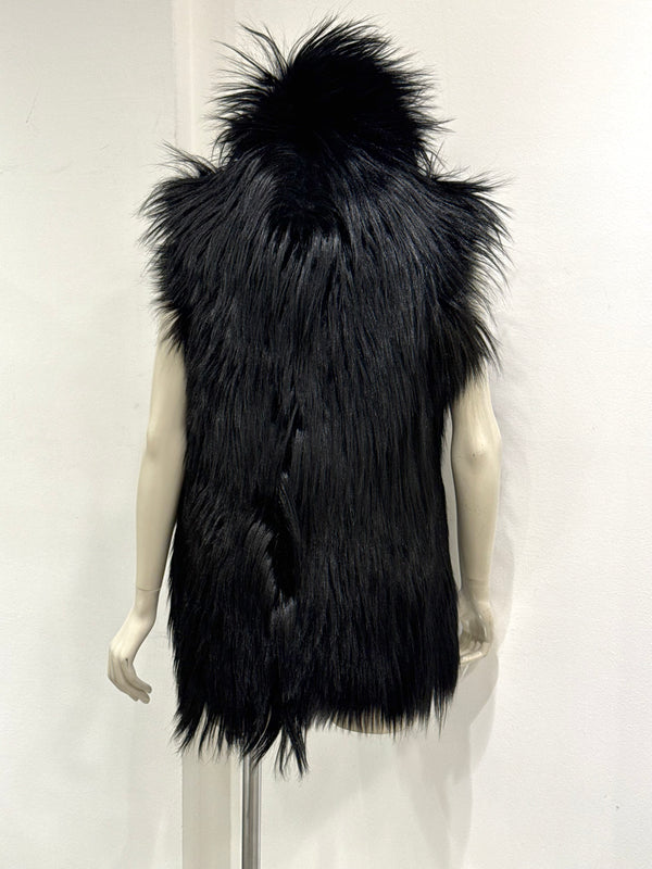 2000s Dolce & Gabbana real fur leather vest