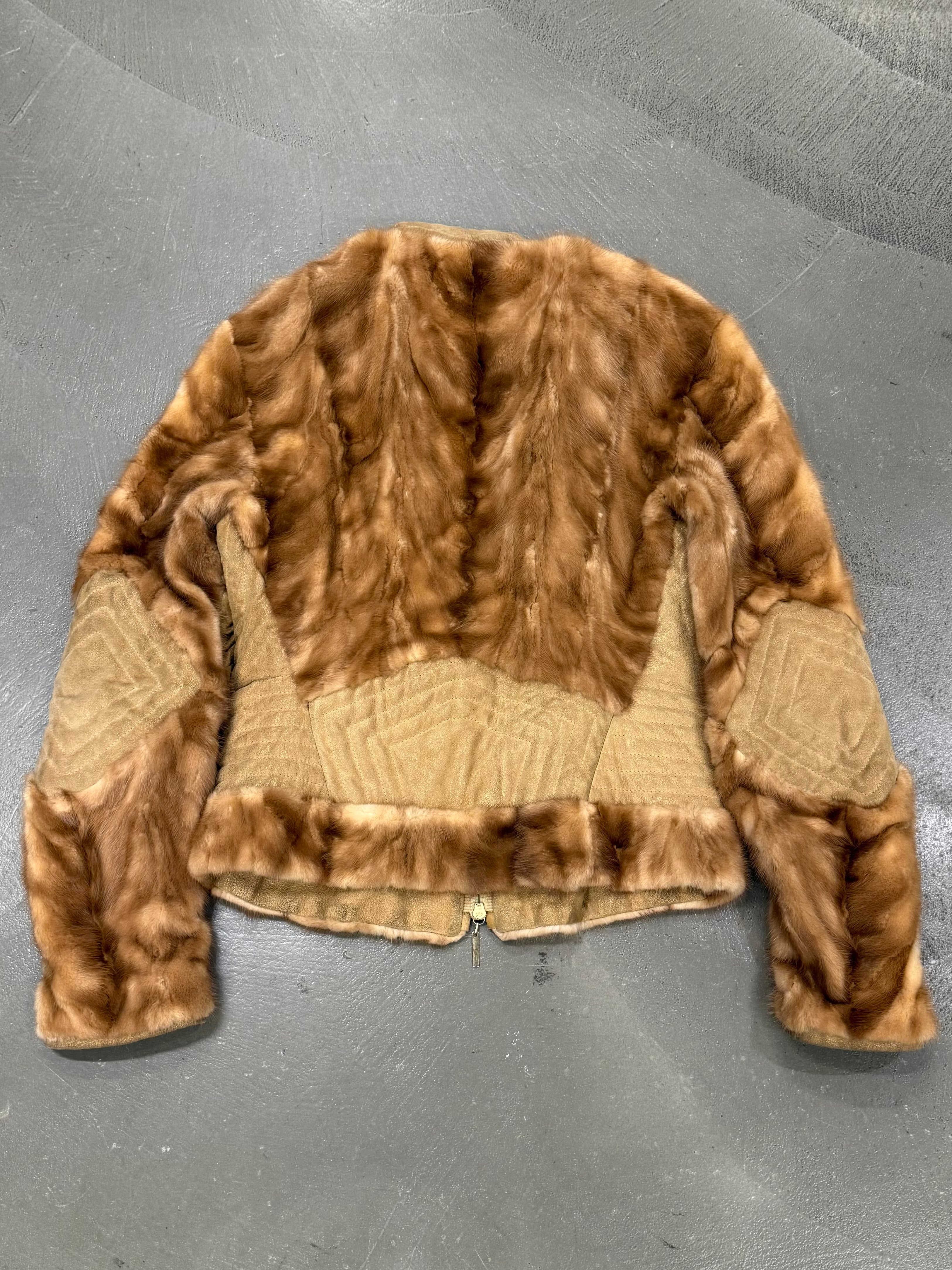Roberto Cavalli mink fur leather jacket