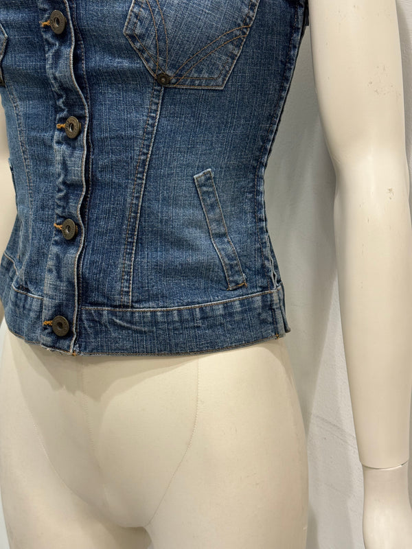 2000s Dolce & Gabbana denim pocket corset