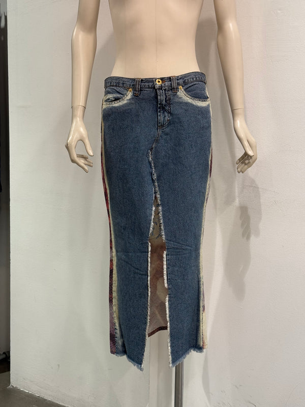Dolce & Gabbana “The Birth Of Venus” Botticelli denim midi skirt