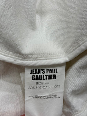 1990s Jean Paul Gaultier white military napoleon jacket