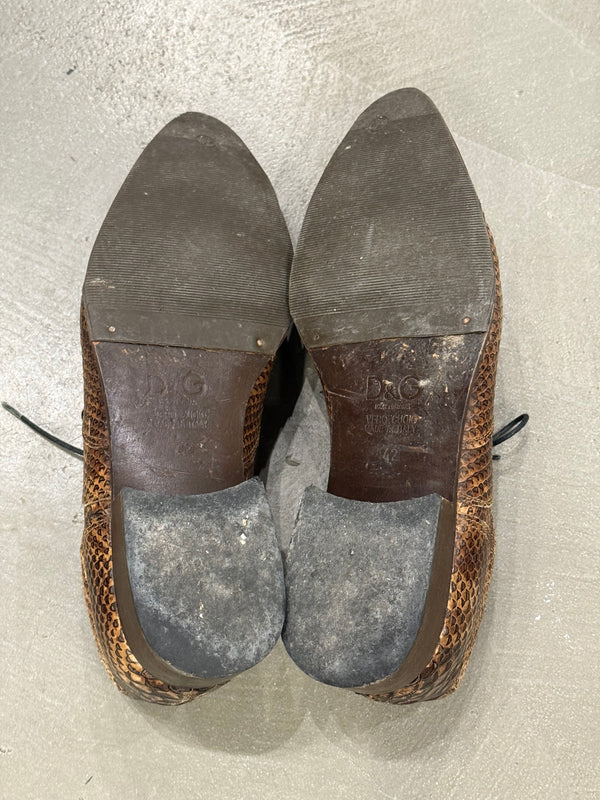 2000s Dolce & Gabbana printed leather derby shoes