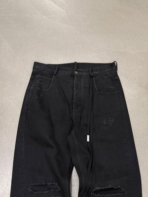 2020s Ann Demeulemeester distressed wide leg pants