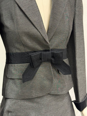 2000s Cavalli bow-detailed blazer and skirt set