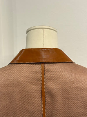 1990s Hermès leather collar blazer