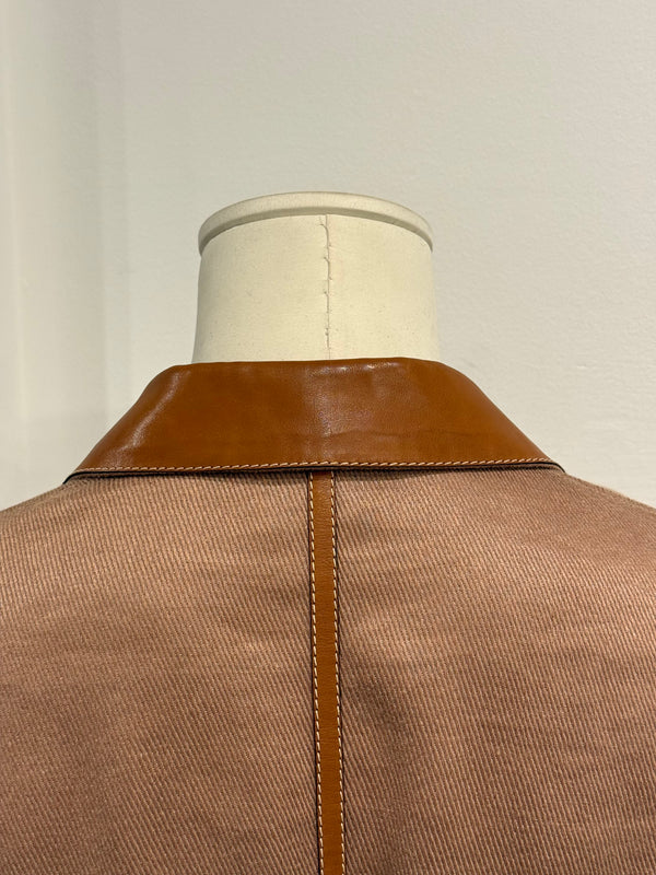 1990s Hermès leather collar blazer