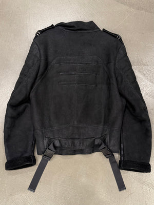 A/W2007 Dior by Hedi Slimane “Navigate” shearling bondage leather jacket