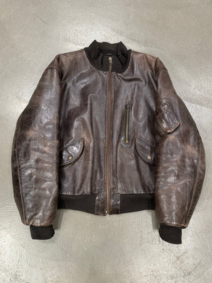 1980s Armani leather MA-1 bomber jacket
