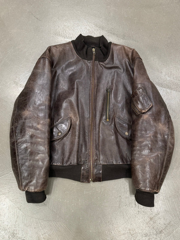 1980s Armani leather MA-1 bomber jacket