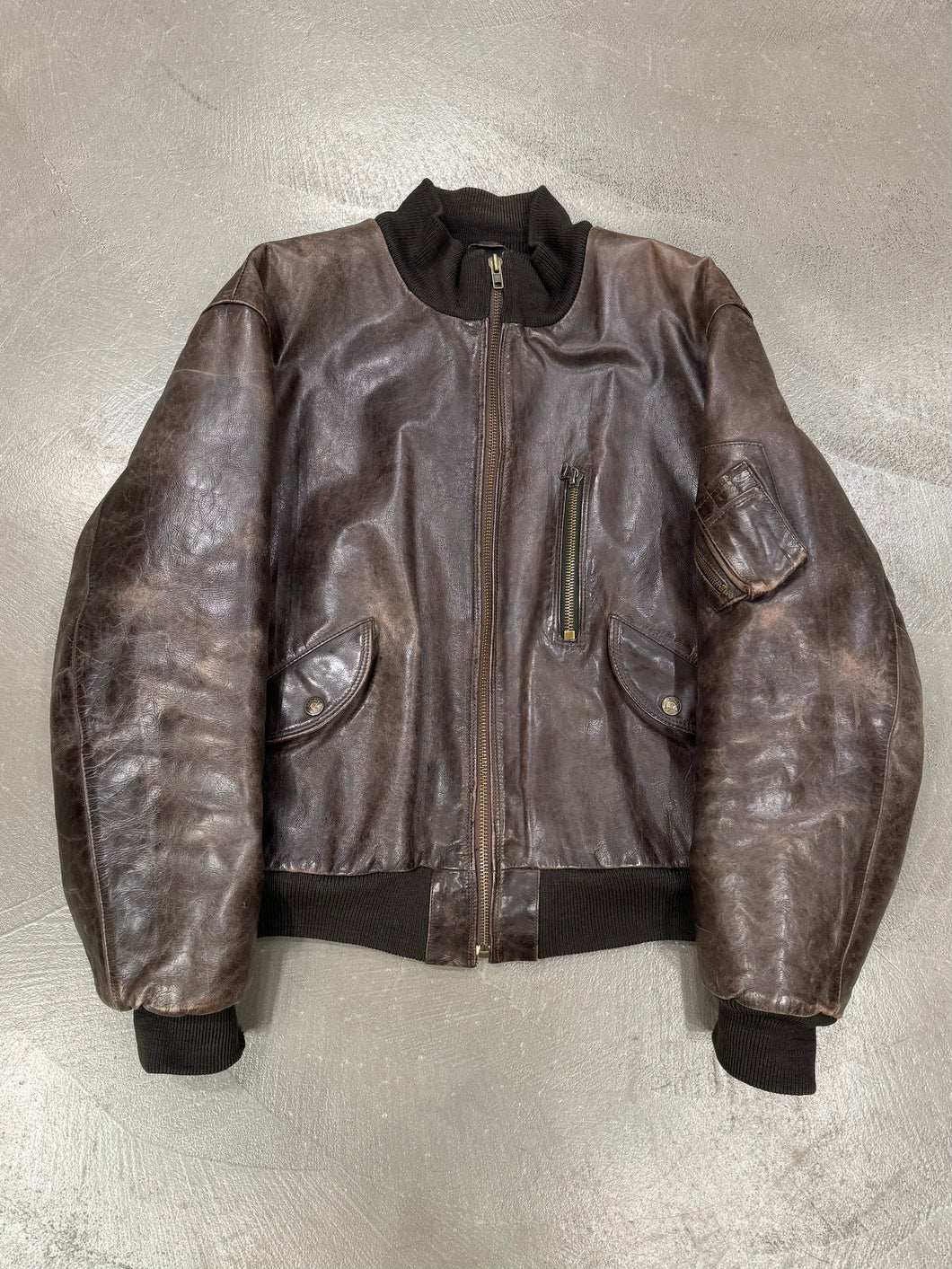 1980s ARMANI leather MA-1 bomber jacket