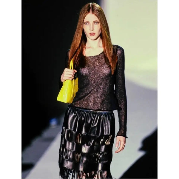 1999 Gucci by Tom Ford runway leather skirt