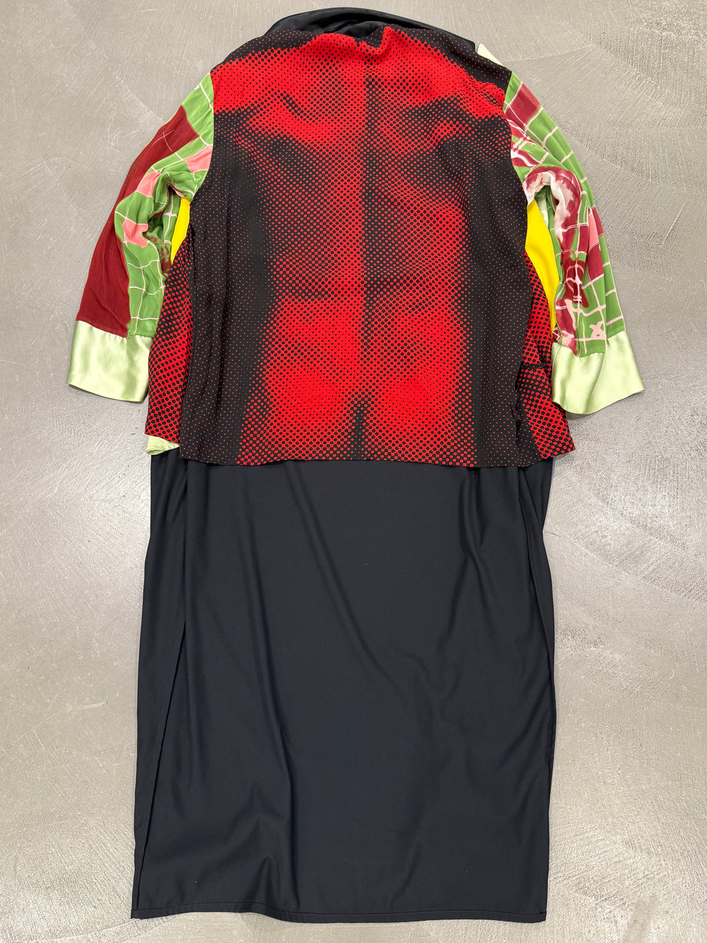 S/S1996 Jean Paul Gaultier "Cyberbaba" X-ray muscle trompe l'oeil reversible long coat
