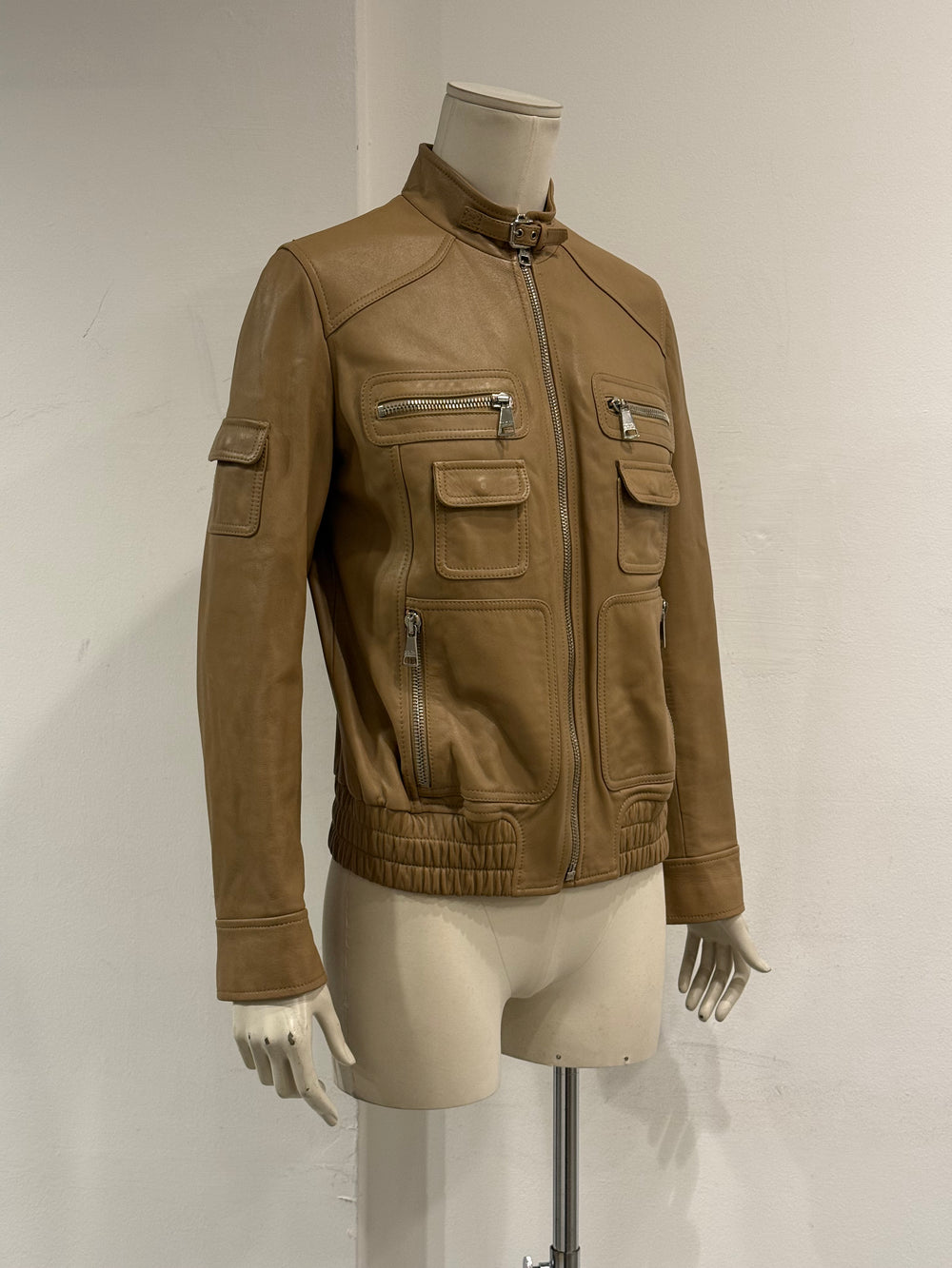 2000s Dolce & Gabbana multi pocket leather jacket