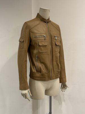 2000s Dolce & Gabbana multi pocket leather jacket
