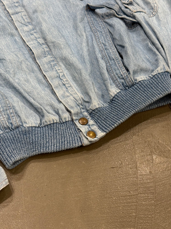 1980s Giorgio Armani bondage parachute denim jacket