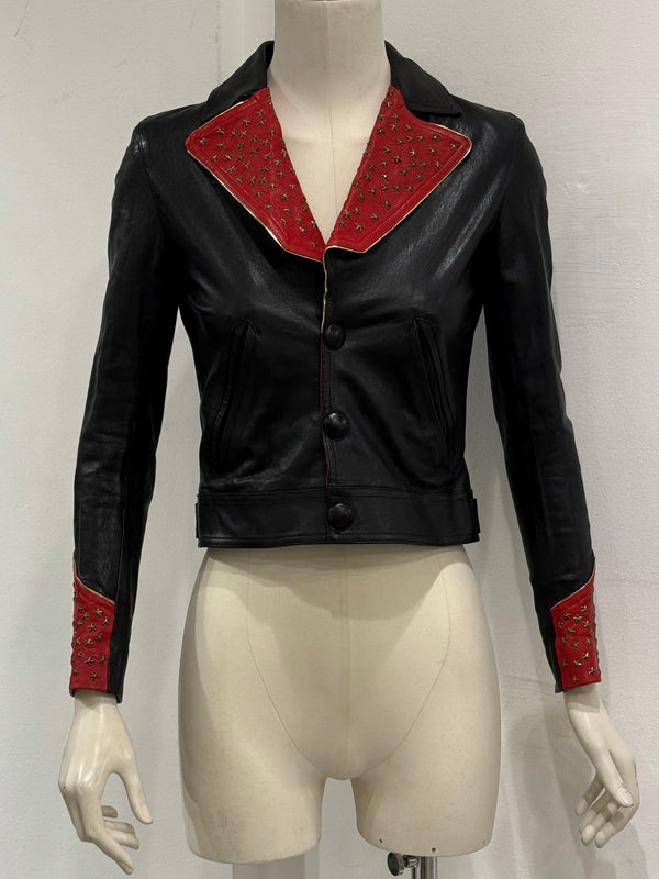 S/S2015 Saint Laurent by Hedi Slimane runway sample studded stars leather jacket