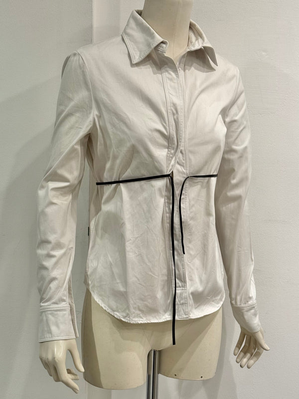 2000s Gucci by Tom Ford leather cord shirt
