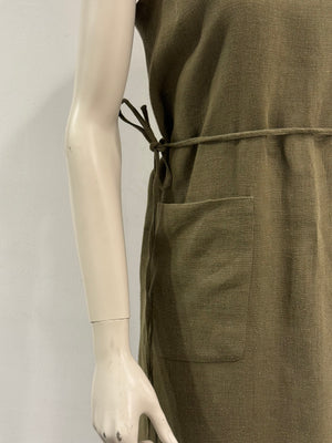 1990s Prada linen wrap dress
