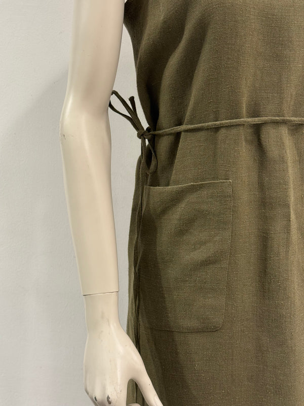 1990s Prada linen wrap dress