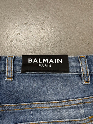 Balmain distressed blue jeans
