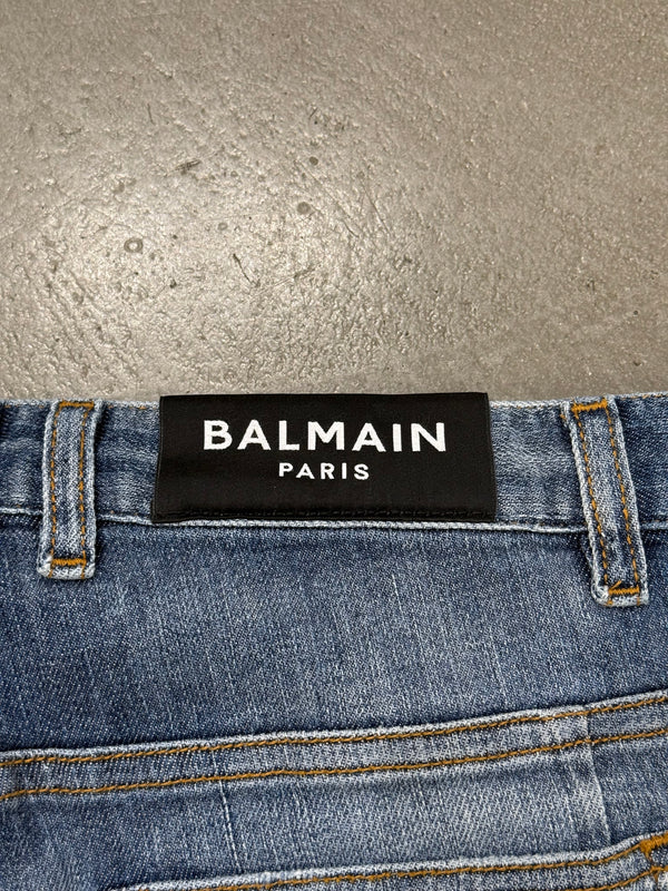 Balmain distressed blue jeans