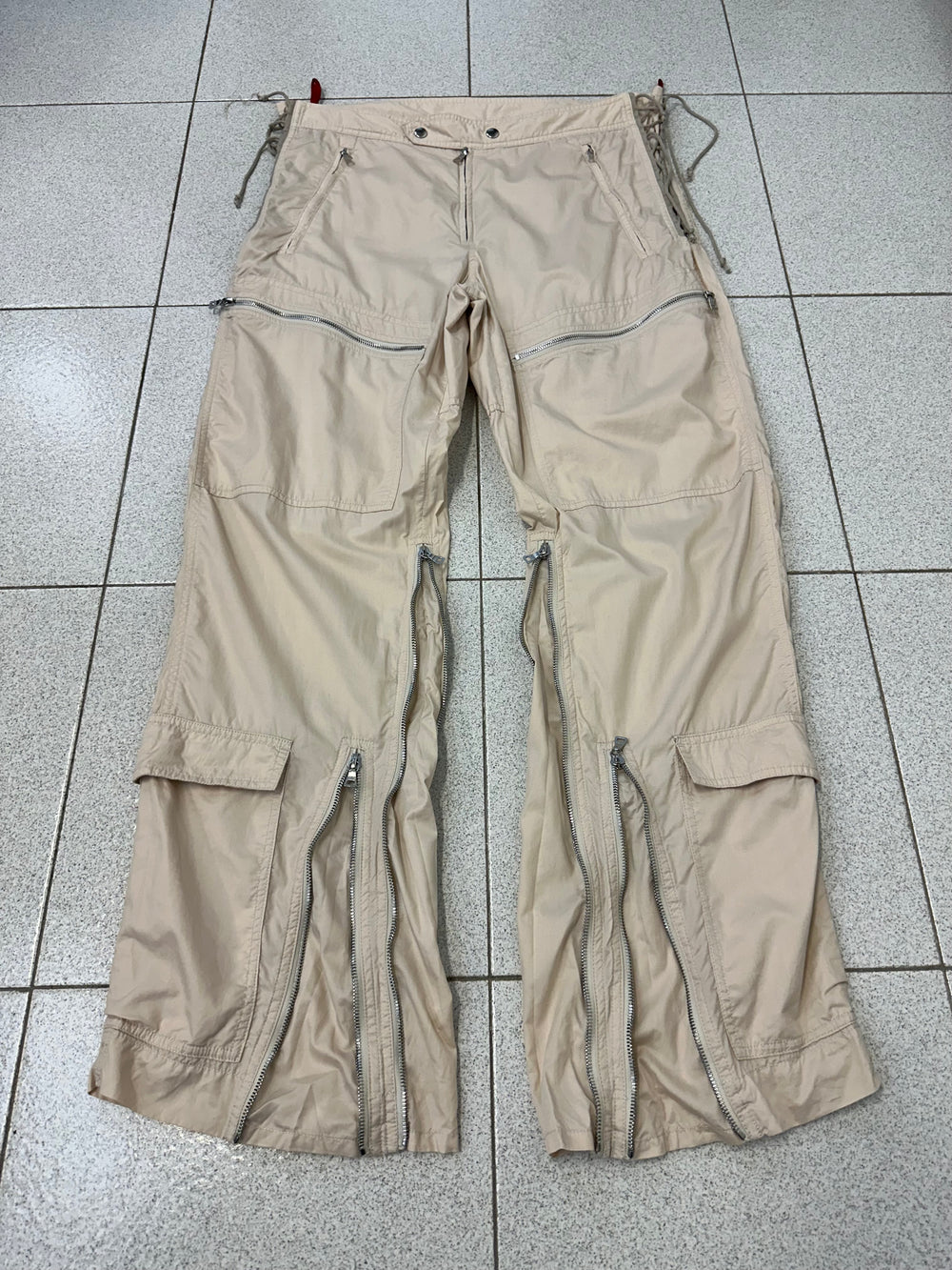 AW1999 Prada zipper laced astro biker cargo pants