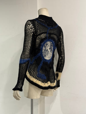 A/W2007 Jean Paul Gaultier graphic patch cardigan