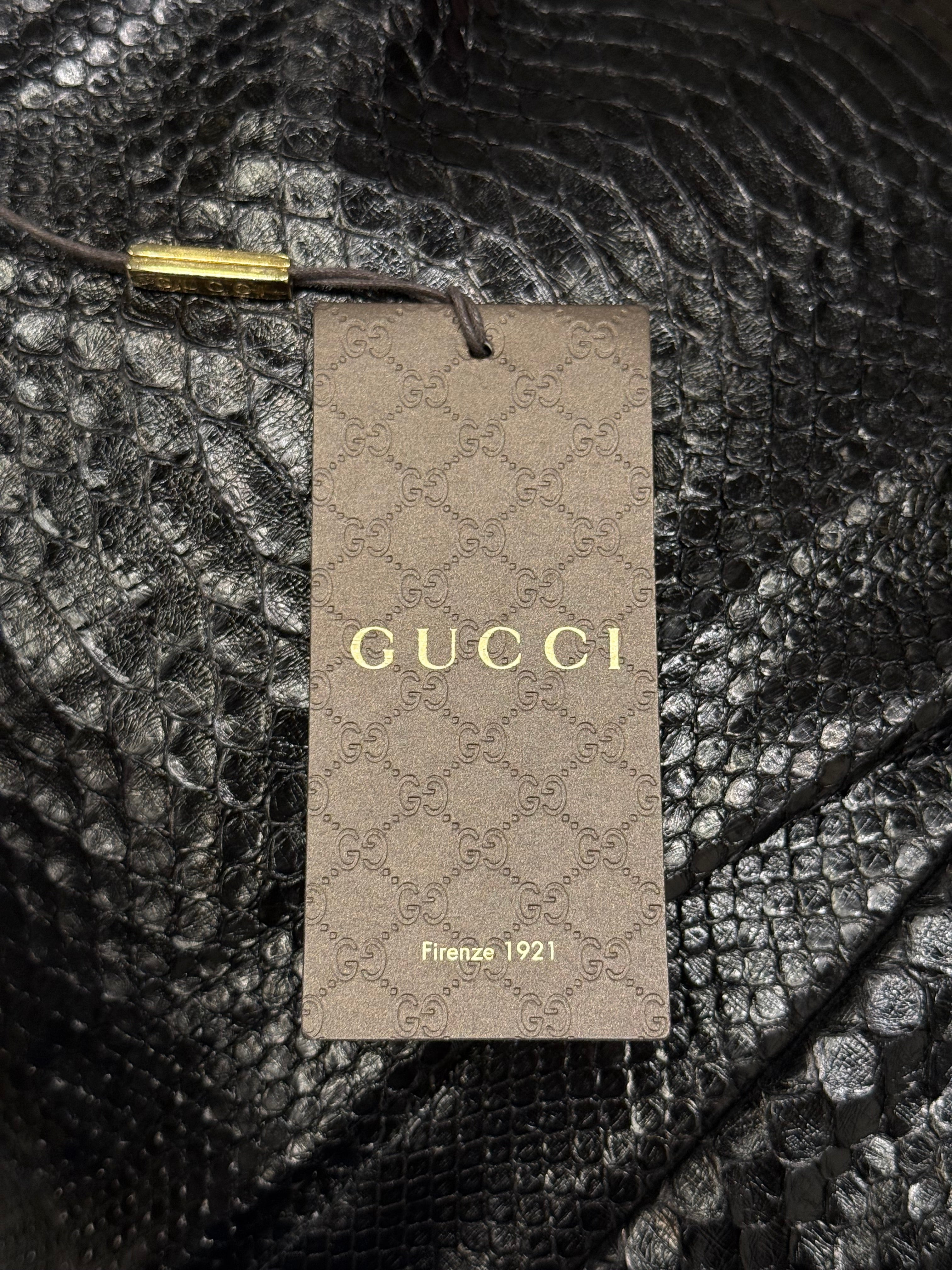 2010s Gucci real python backzip leather jacket