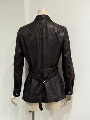1990s Dolce & Gabbana leather belted coat
