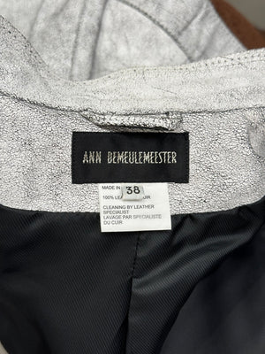 S/S2002 Ann Demeulemeester runway cracked leather napoleon military jacket
