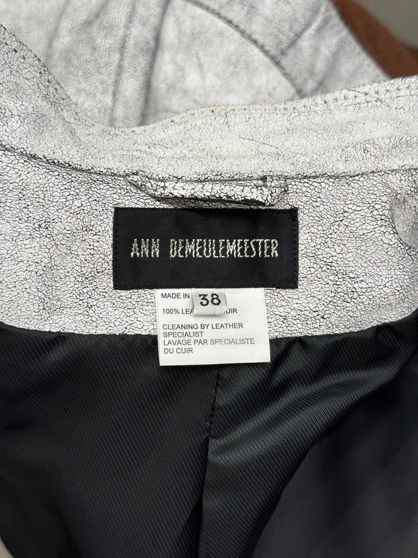 S/S2002 Ann Demeulemeester runway cracked leather napoleon military jacket