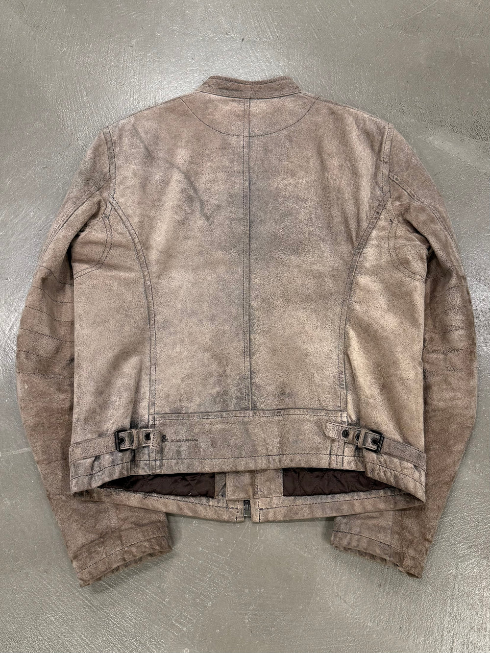 2000s Dolce & Gabbana pigskin moto biker leather jacket