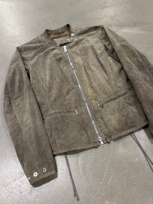 2000s Prada moto lace leather jacket