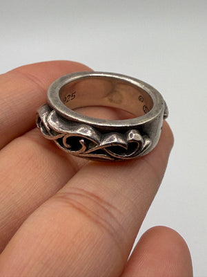 Chrome Hearts double narrow vine band ring