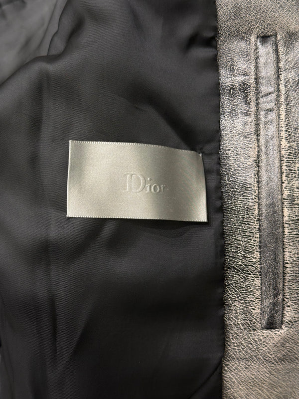 A/W2002 Dior by Hedi Slimane distressed leather jacket