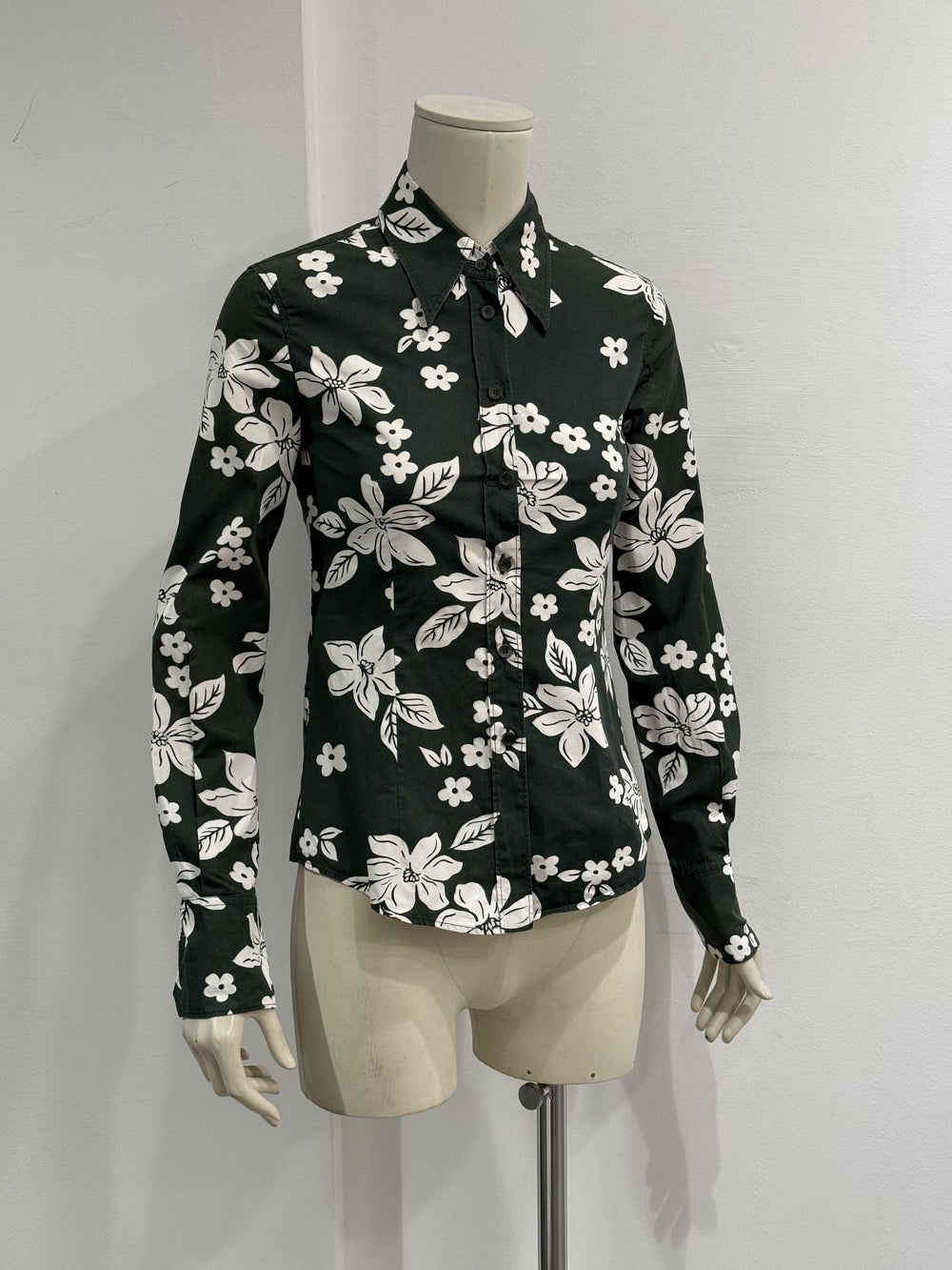 S/S2003 Miu Miu floral green shirt