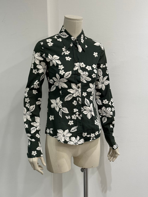 S/S2003 Miu Miu floral green shirt