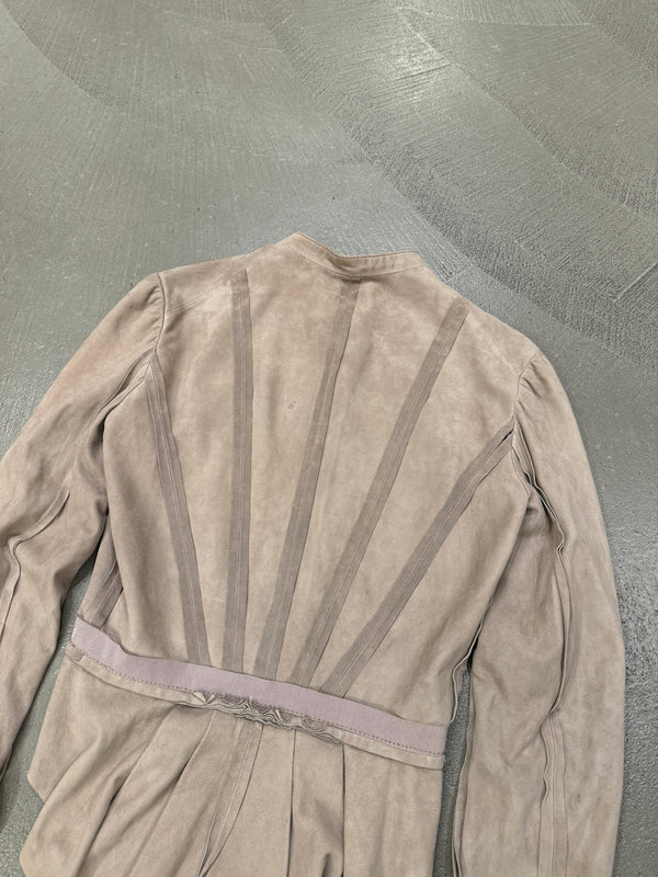 2000s Givenchy goat leather paneled jacket