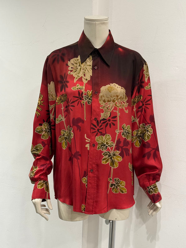 SS2001 Gucci by Tom Ford Chrysanthemum Silk Shirt