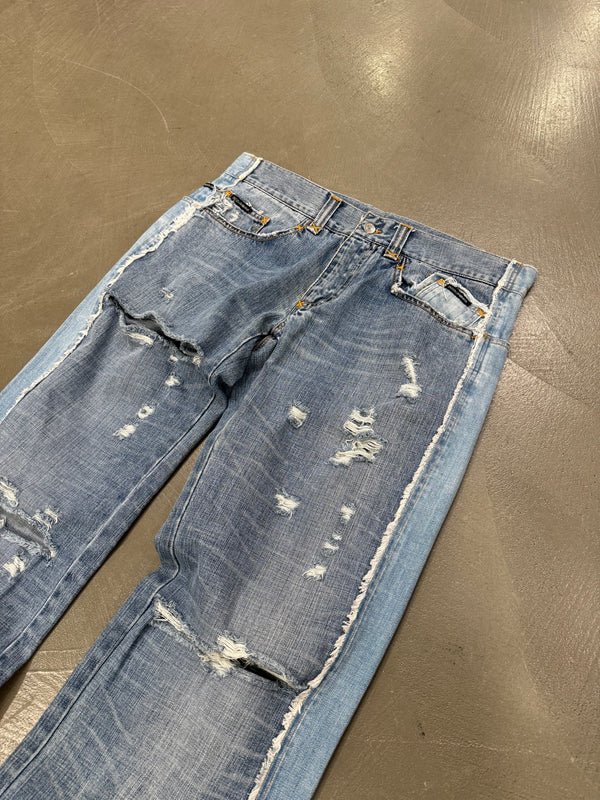 S/S2004 Dolce & Gabbana David Beckham reconstructed jeans