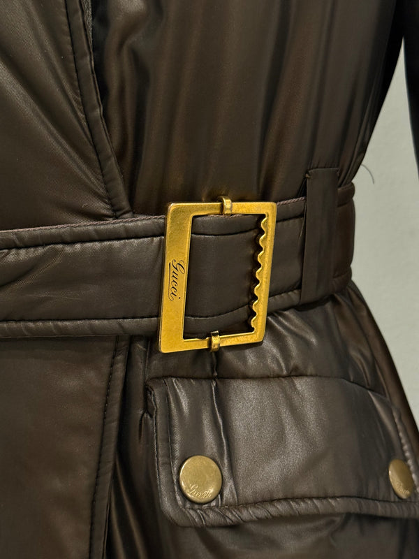 2008 Gucci nylon belted puffer coat