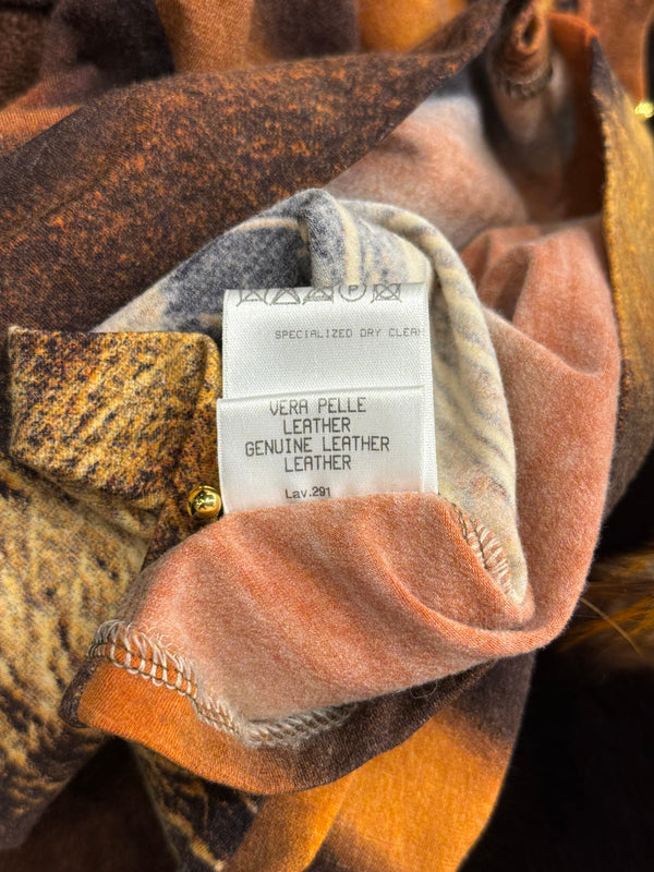 F/W2000 Roberto Cavalli tiger print cardigan with fur collar