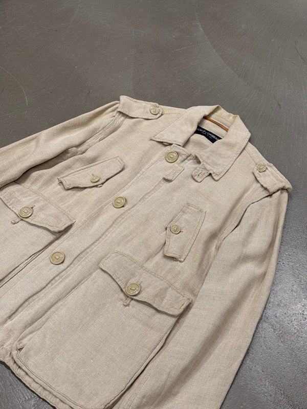 2000s Dolce & Gabbana multi-pocket linen utility jacket
