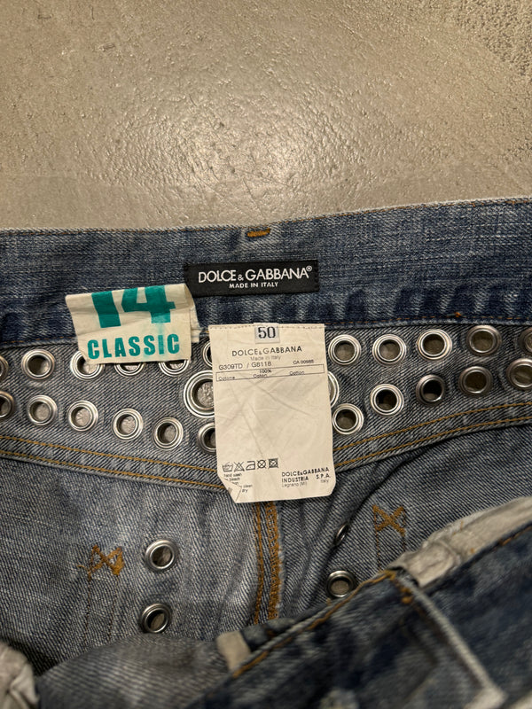 S/S 2006 Dolce & Gabbana runway studded eyelet jeans