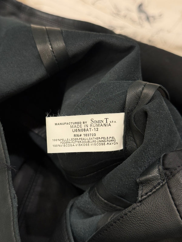 2000s Armani leather blazer jacket